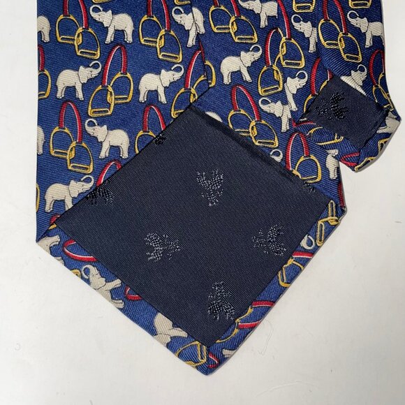 Brooks Brothers Vintage Men's Elephant Tie Multicolor 100% Silk Made in USA - Picture 4 of 7
